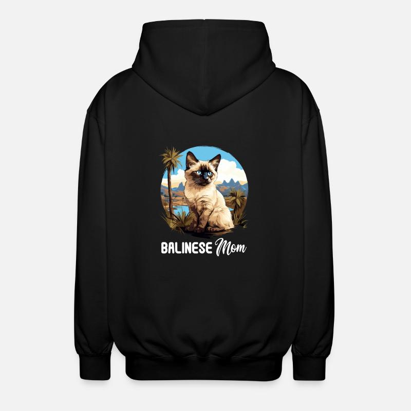 Chat balinais Balinesenkatze - Veste à capuche unisexe - noir