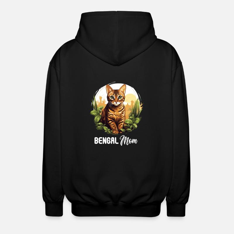 Chat du Bengale Bengalkatze - Veste à capuche unisexe - noir