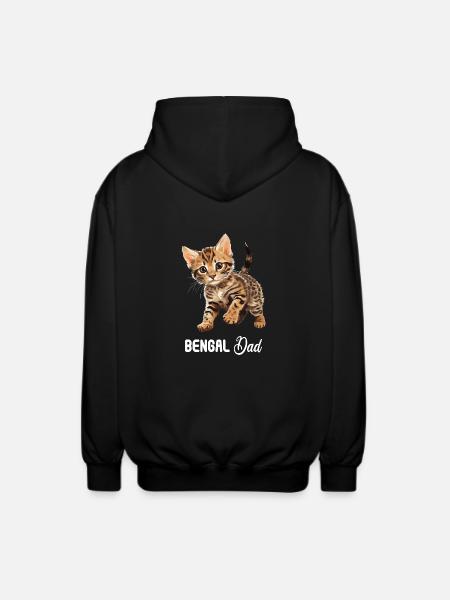 Bengal Cat Bengalkatze - Unisex Hooded Jacket - black