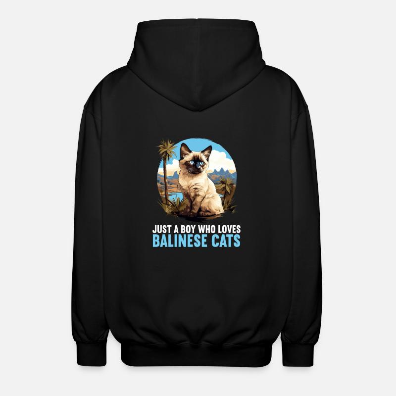 Chat balinais Balinesenkatze - Veste à capuche unisexe - noir