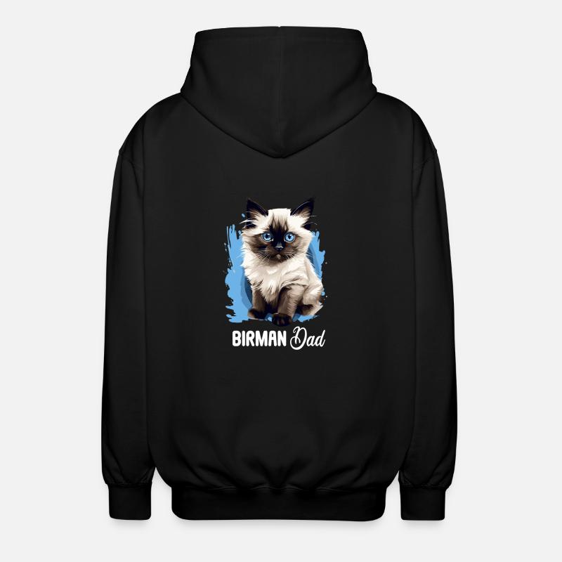 Birman Cat Birma Katze - Unisex Hooded Jacket - black