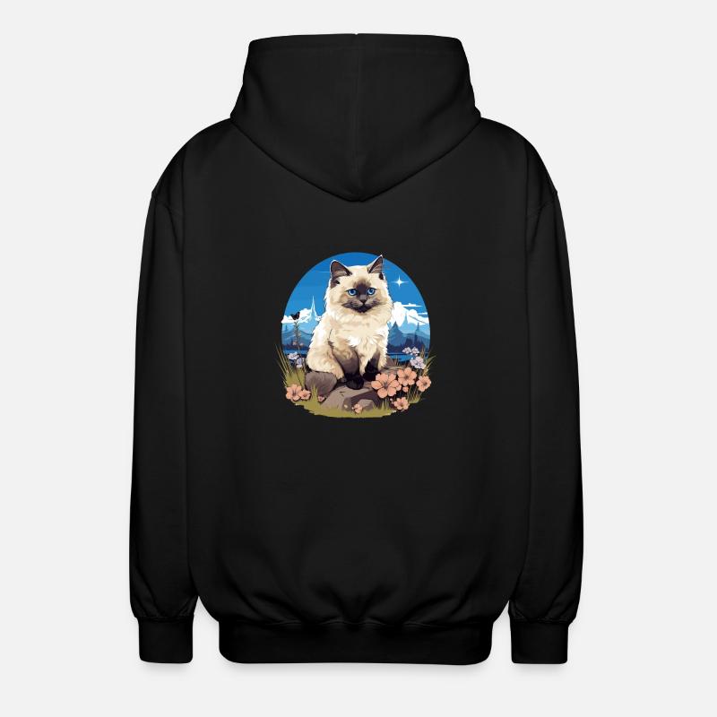 Birman Cat Birma Katze - Unisex Kapuzenjacke - Schwarz