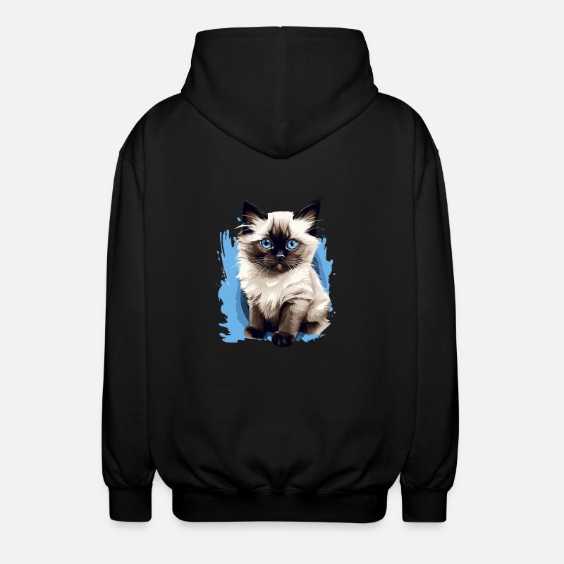 Birman Cat Birma Katze - Unisex Hooded Jacket - black