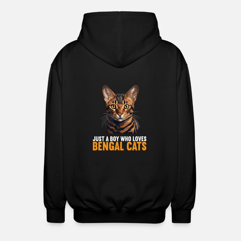 Chat du Bengale Bengalkatze - Veste à capuche unisexe - noir