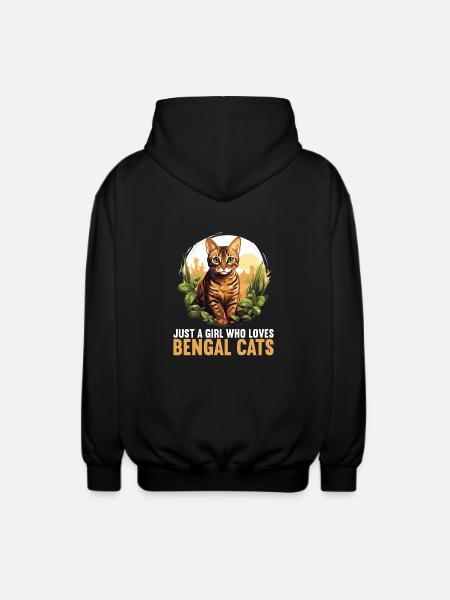 Chat du Bengale Bengalkatze - Veste à capuche unisexe - noir