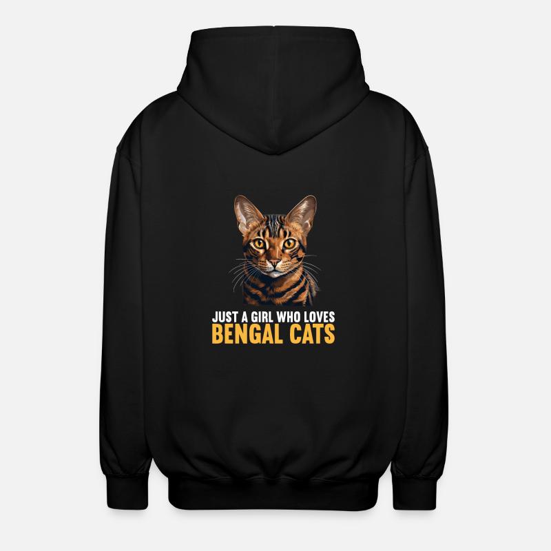 Chat du Bengale Bengalkatze - Veste à capuche unisexe - noir