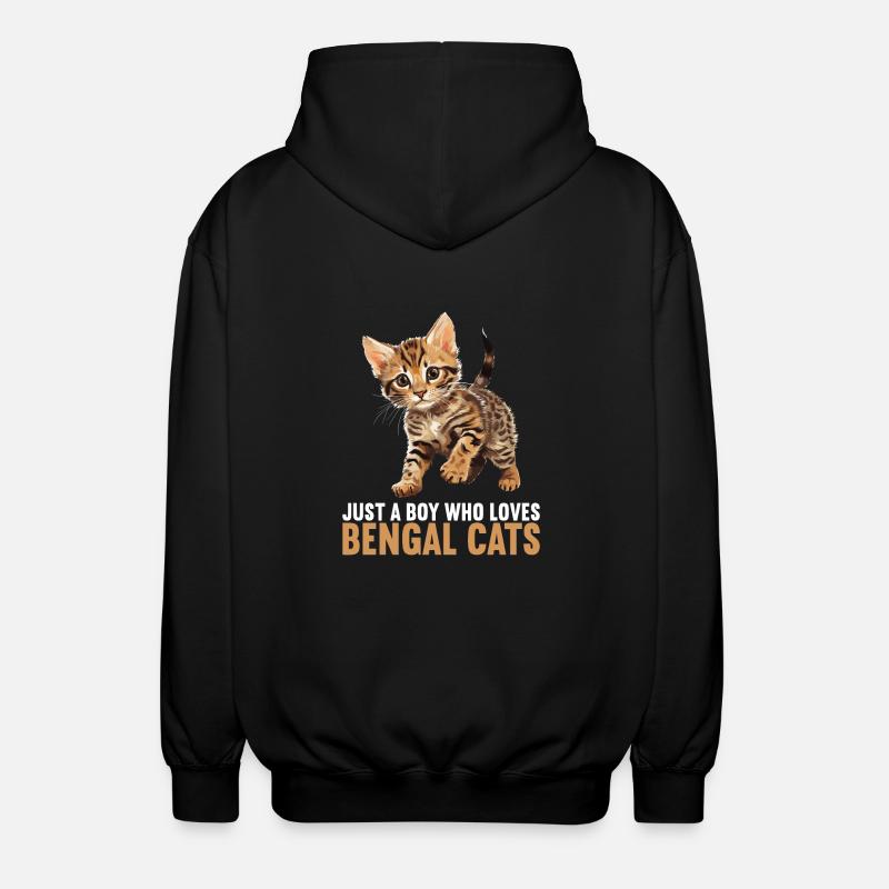 Chat du Bengale Bengalkatze - Veste à capuche unisexe - noir