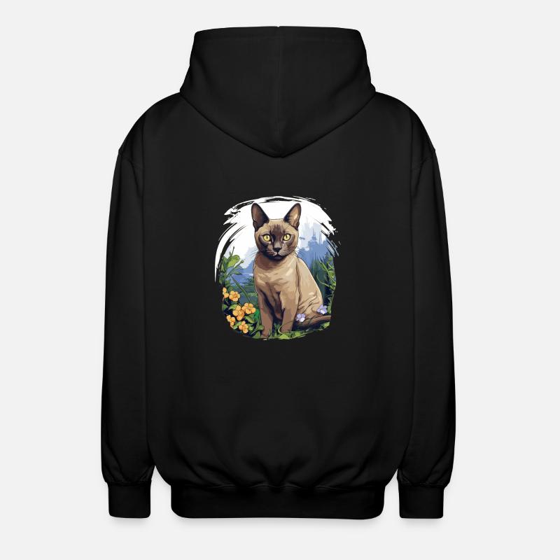 Chat birman Birmanie Katze - Veste à capuche unisexe - noir