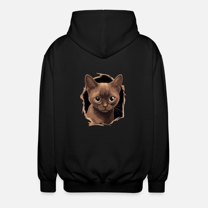 Chat birman Birmanie Katze - Veste à capuche unisexe - noir