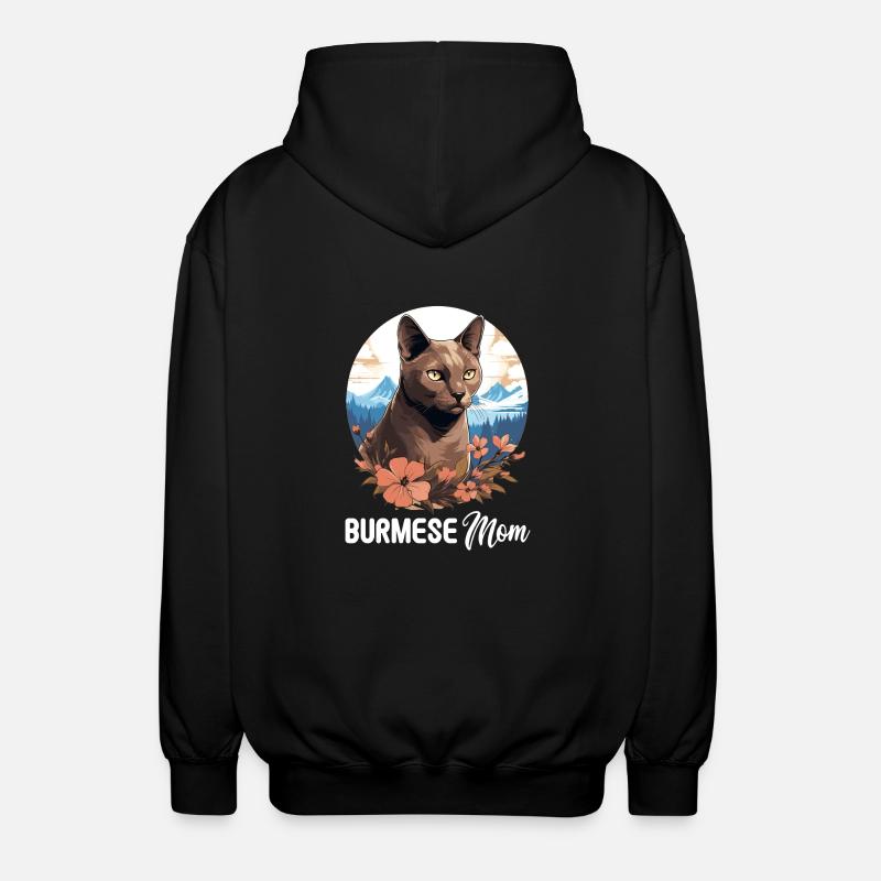 Burmese Cat Burma Katze - Unisex Hooded Jacket - black