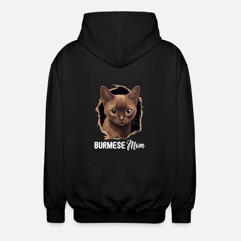 Burmese Cat Burma Katze - Unisex Hooded Jacket - black