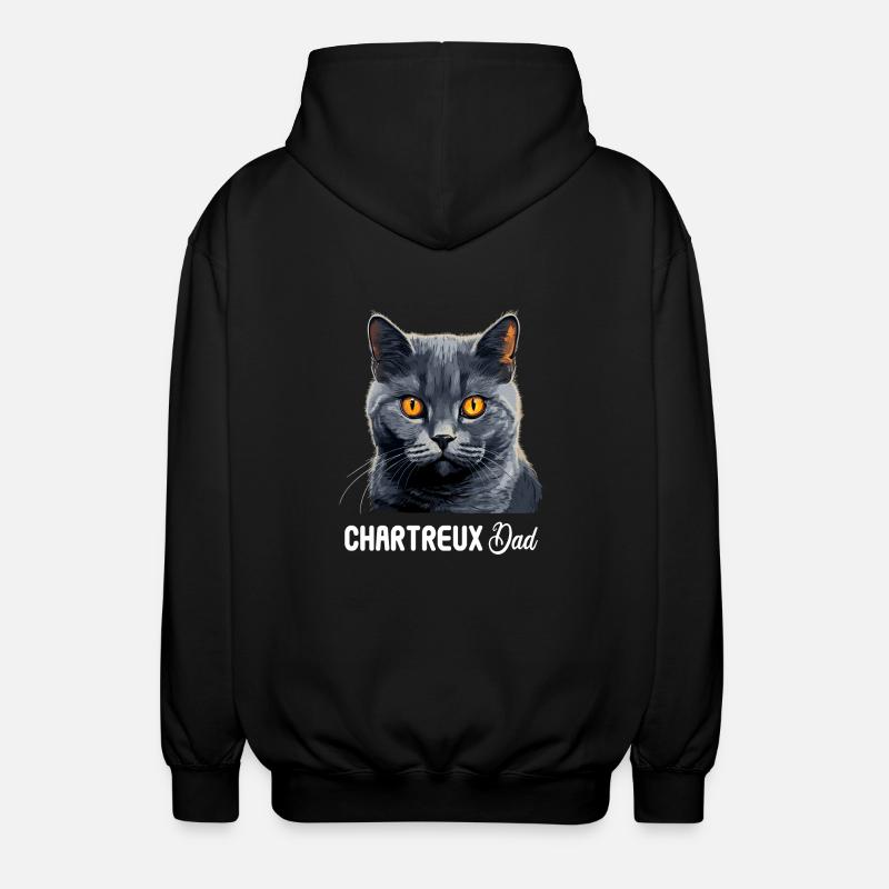 Chat Chartreux Chat Chartreux - Veste à capuche unisexe - noir