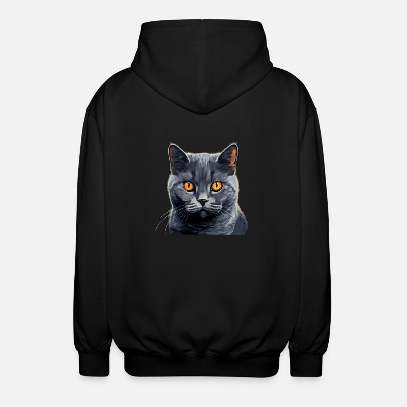 Chartreux Cat Kartäuser Katze - Unisex Kapuzenjacke - Schwarz