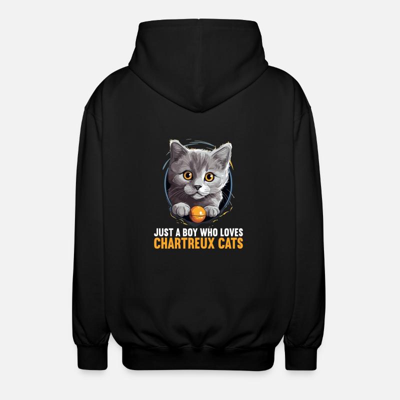 Chat Chartreux Chat Chartreux - Veste à capuche unisexe - noir