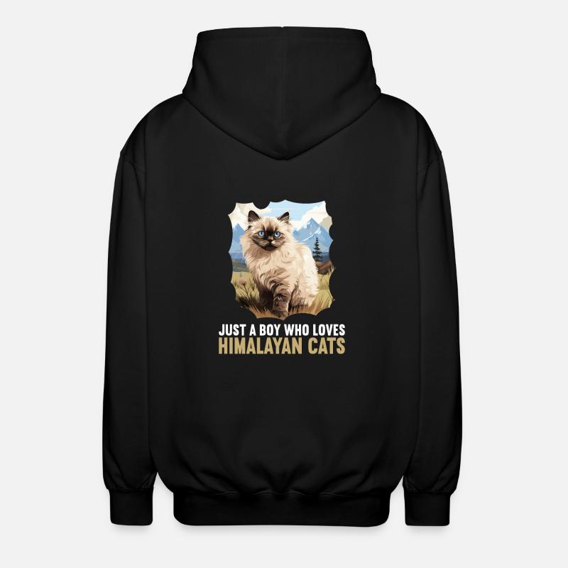 Himalayan Cat Colourpoint Katze - Unisex Hooded Jacket - black