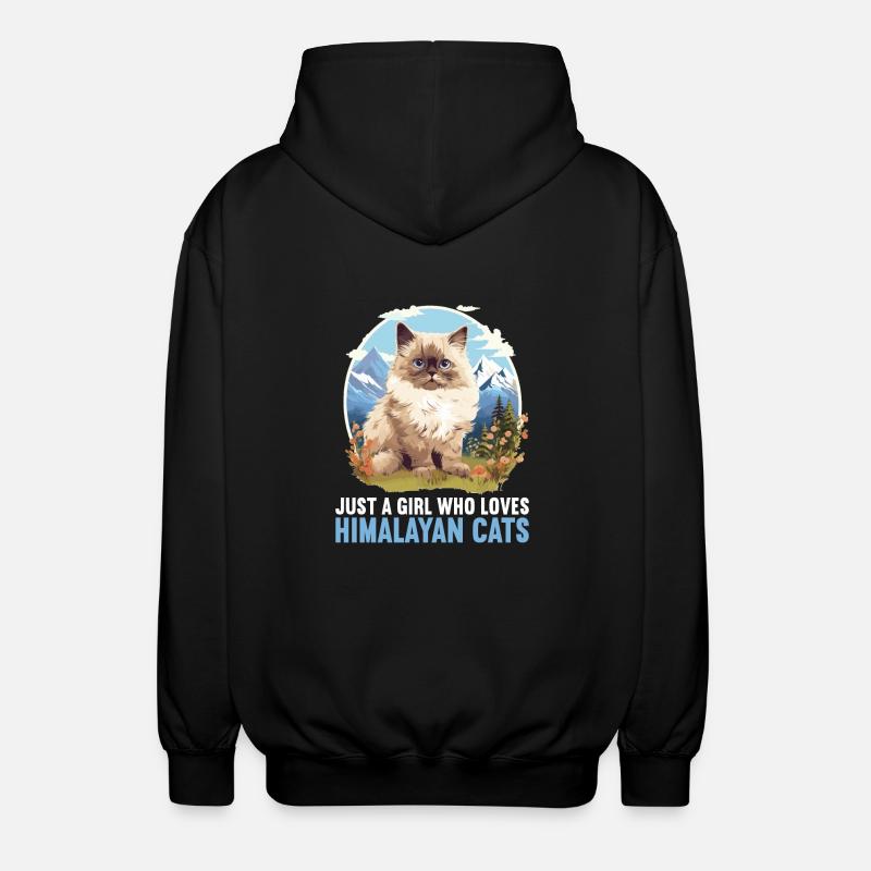 Himalayan Cat Colourpoint Katze - Unisex Hooded Jacket - black