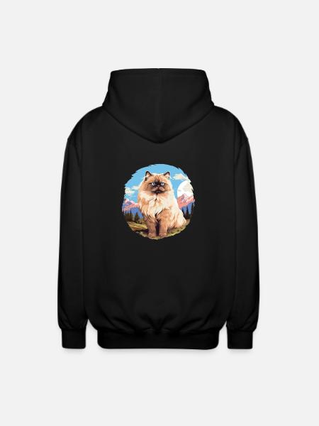 Himalayan Cat Colourpoint Katze - Unisex Hooded Jacket - black