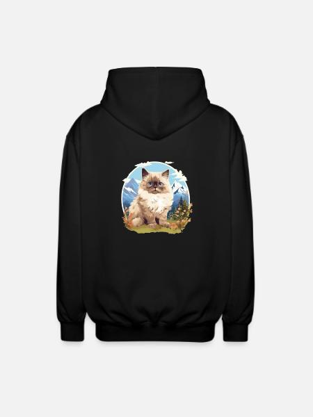 Himalayan Cat Colourpoint Katze - Unisex Hooded Jacket - black