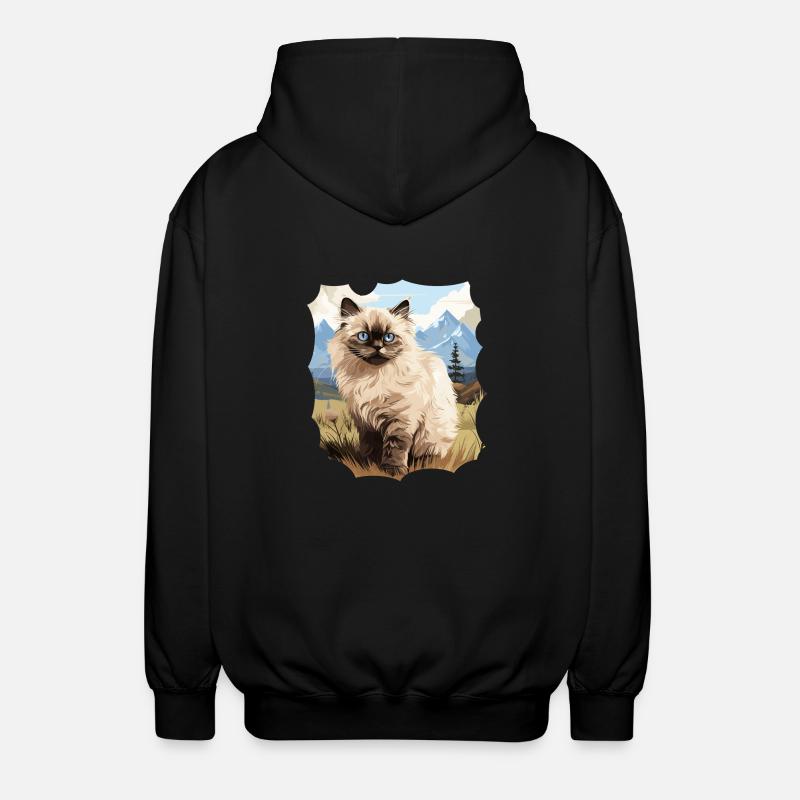 Himalayan Cat Colourpoint Katze - Unisex Hooded Jacket - black