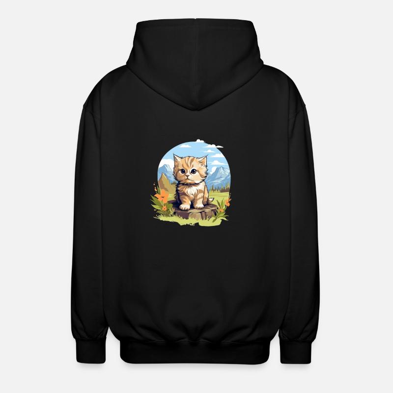 Munchkin Kitten Munchkin Cat - Unisex Hooded Jacket - black