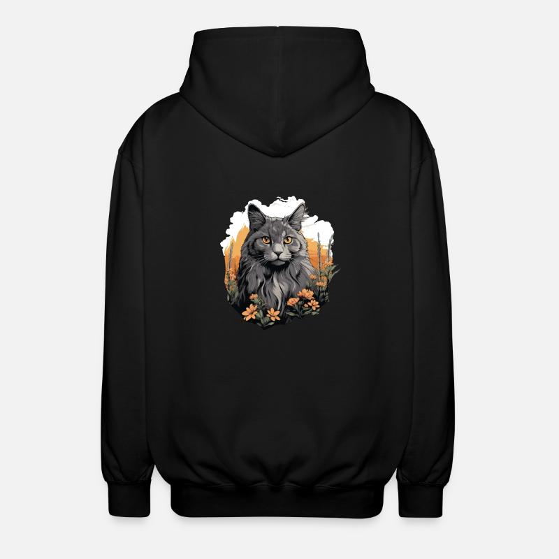 Chaton Nebelung Chat Nebelung - Veste à capuche unisexe - noir