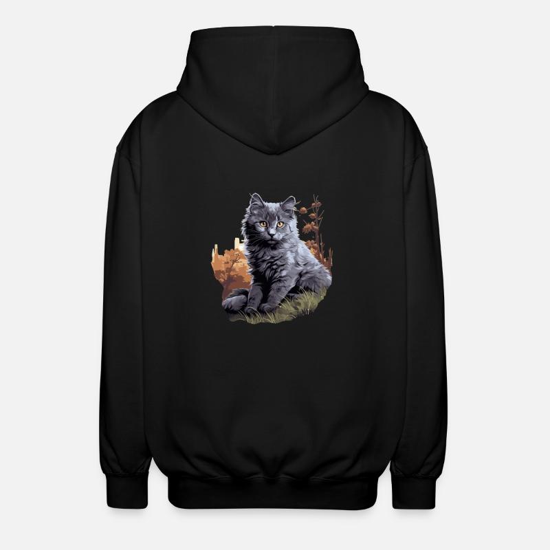 Chaton Nebelung Chat Nebelung - Veste à capuche unisexe - noir