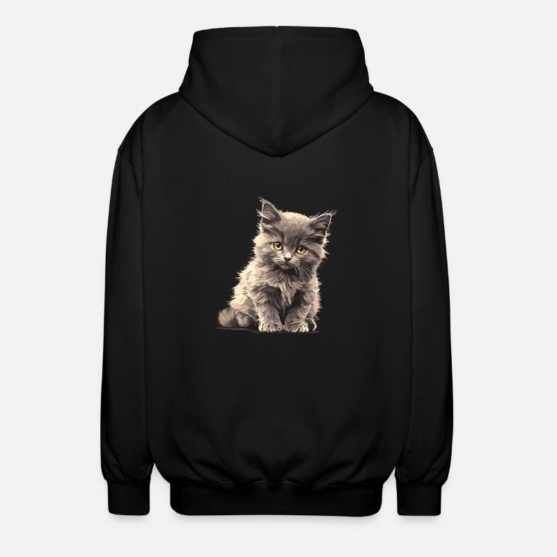 Chaton Nebelung Chat Nebelung - Veste à capuche unisexe - noir