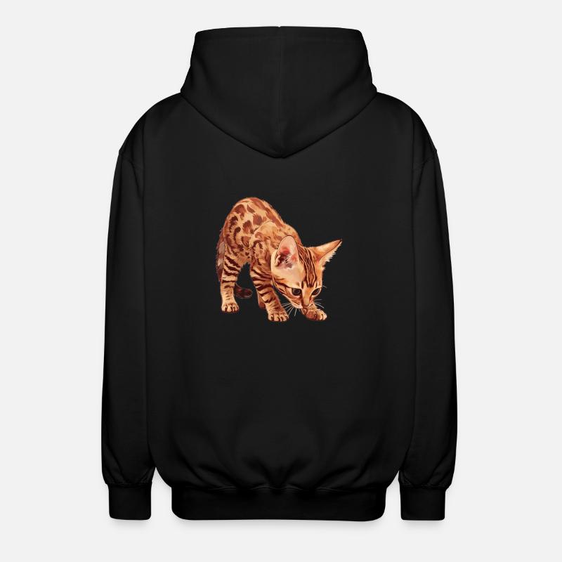 Ocicat Kitten Ocicat Cat - Unisex Hooded Jacket - black