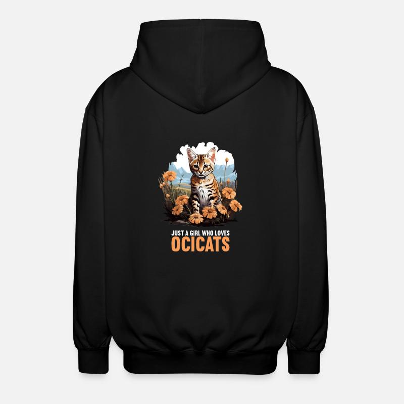 Ocicat Chaton Ocicat Chat - Veste à capuche unisexe - noir