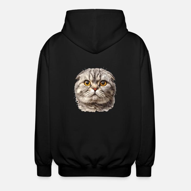 Scottish Fold Killing Skotsk fold kat - Unisex hættejakke. - sort
