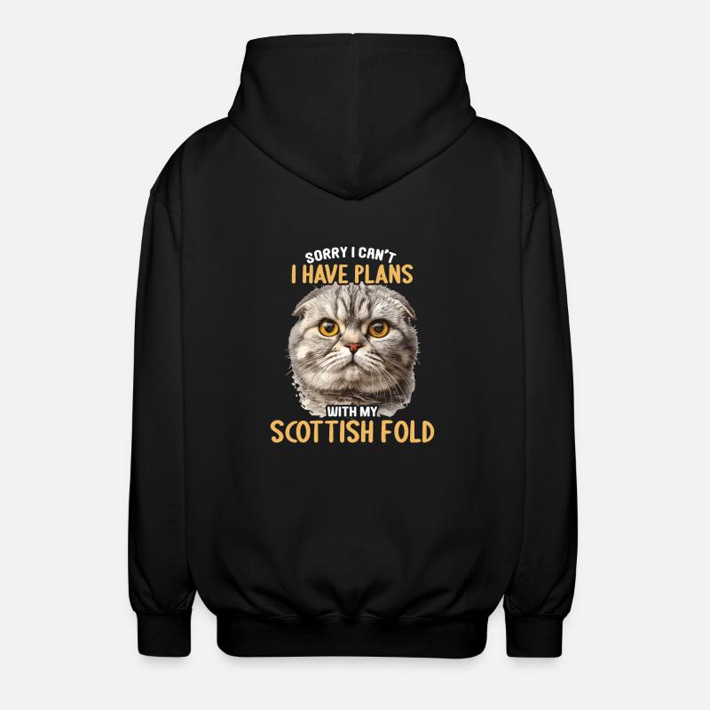 Scottish Fold Killing Skotsk fold kat - Unisex hættejakke. - sort