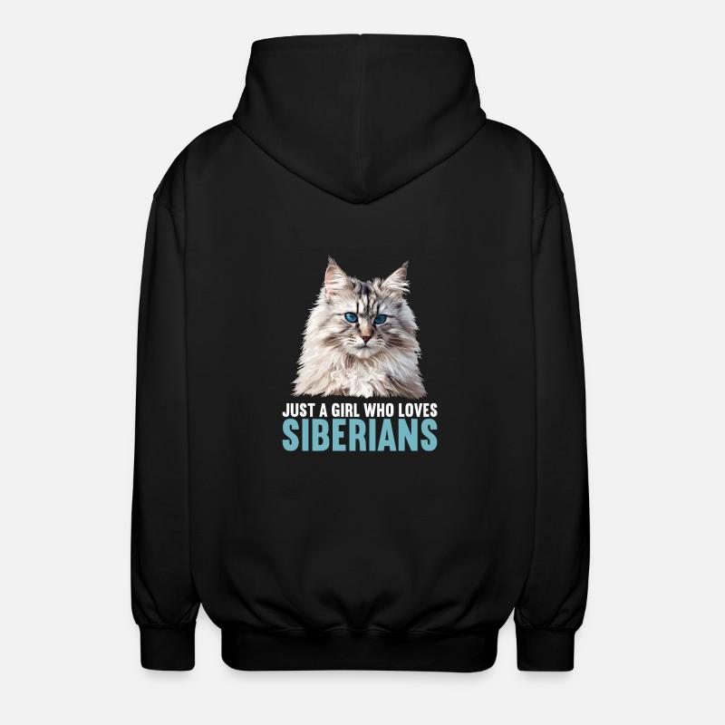 Chat Sibérien Sibirische Katze - Veste à capuche unisexe - noir