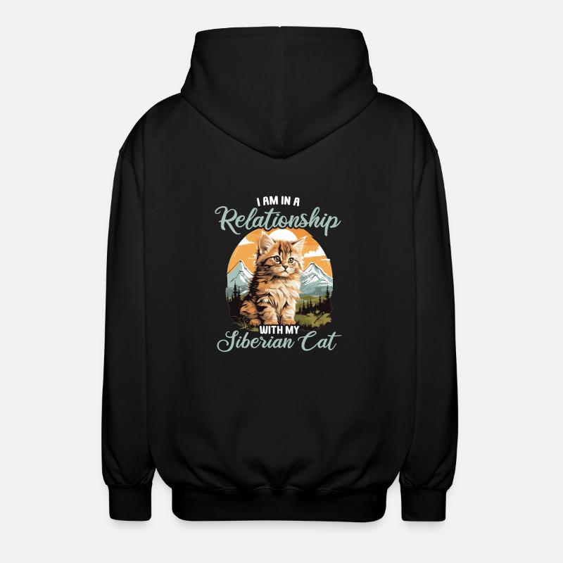 Chat Sibérien Sibirische Katze - Veste à capuche unisexe - noir