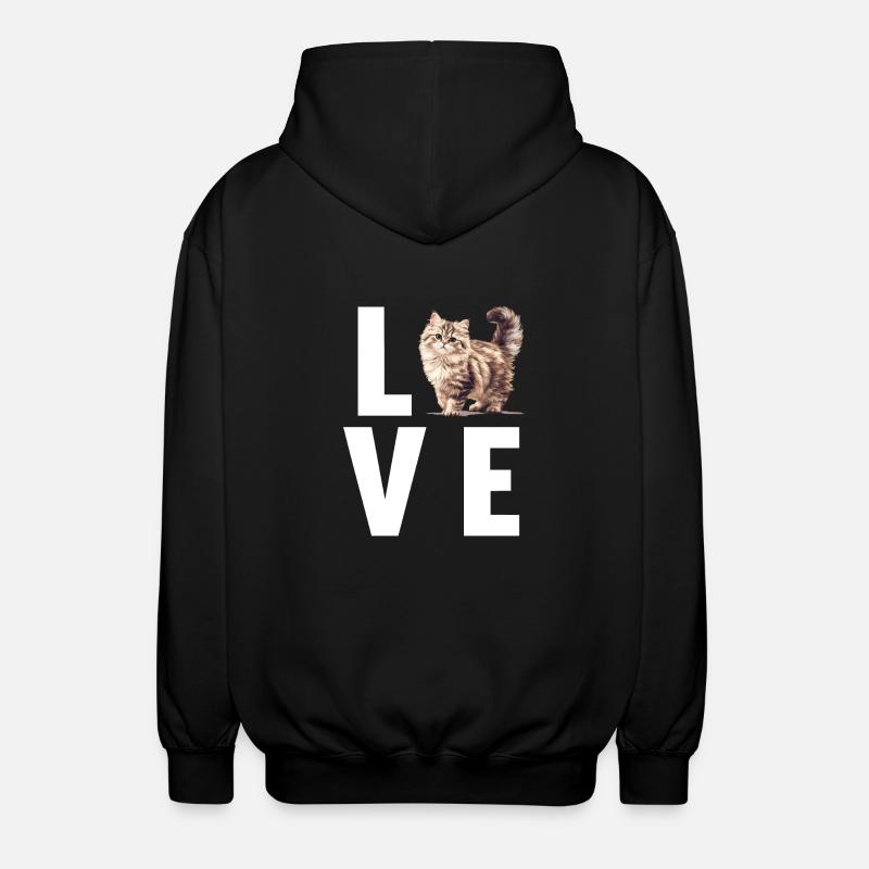 Chat Sibérien Sibirische Katze - Veste à capuche unisexe - noir