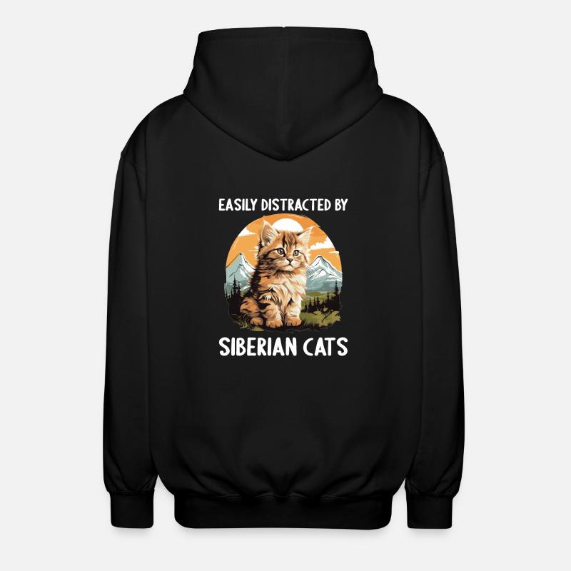 Chat Sibérien Sibirische Katze - Veste à capuche unisexe - noir