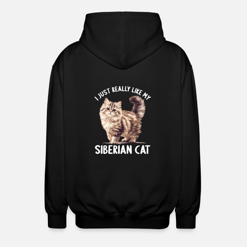 Chat Sibérien Sibirische Katze - Veste à capuche unisexe - noir