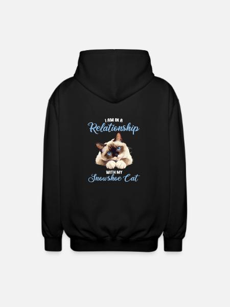 Snowshoe Kitten Snowshoe Cat - Unisex Hooded Jacket - black