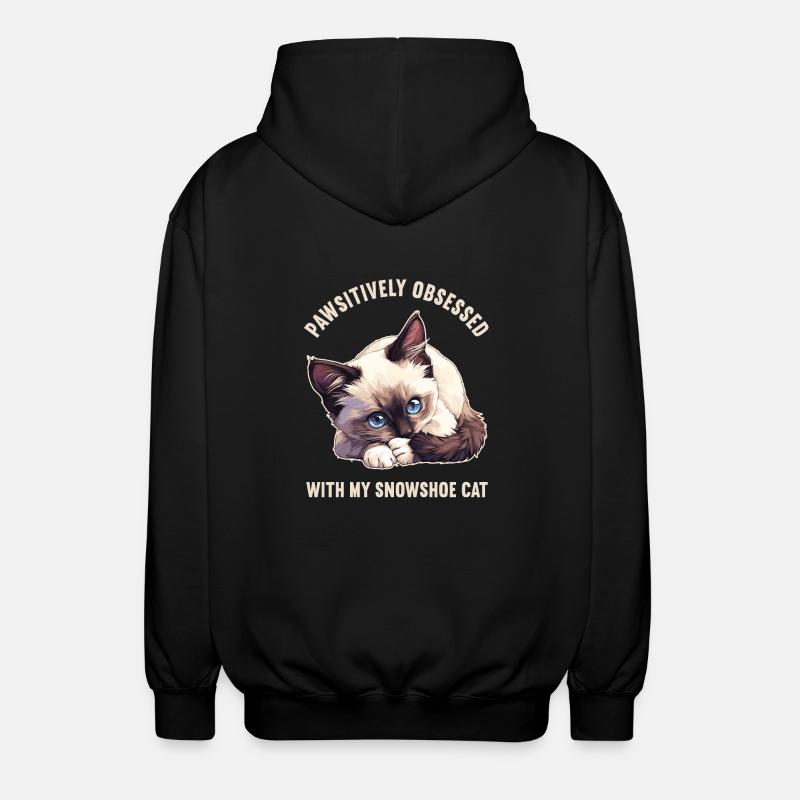 Snowshoe Kitten Snowshoe Cat - Unisex Hooded Jacket - black
