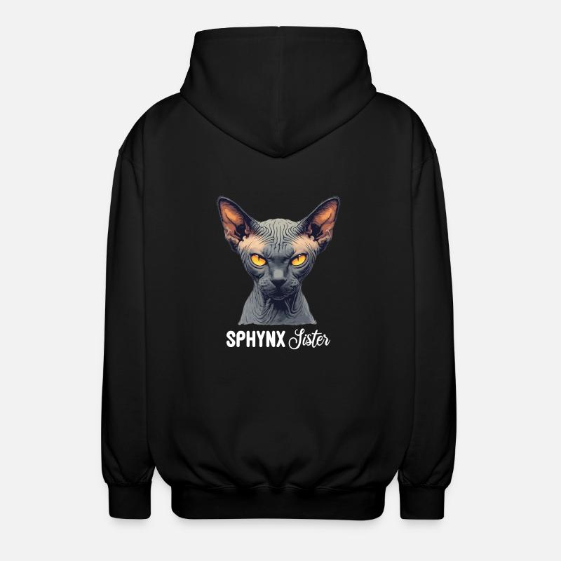 Sphynx Kitten Sphynx Cat - Unisex Hooded Jacket - black