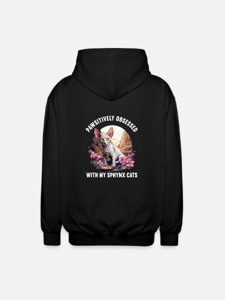 Sphynx Kitten Sphynx Cat - Unisex Hooded Jacket - black
