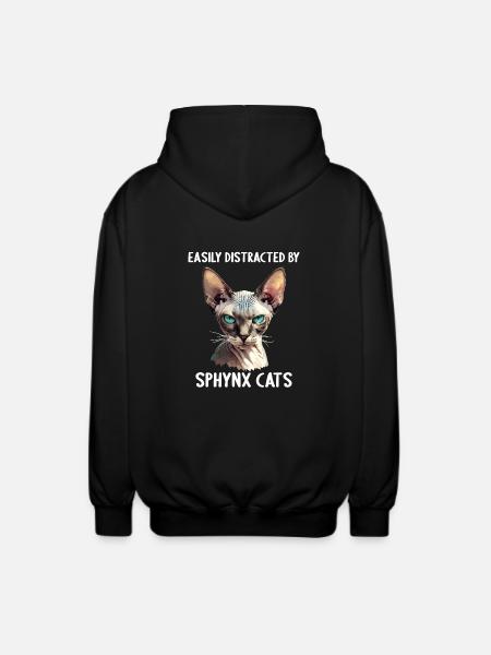 Sphynx Kitten Sphynx Cat - Unisex Hooded Jacket - black
