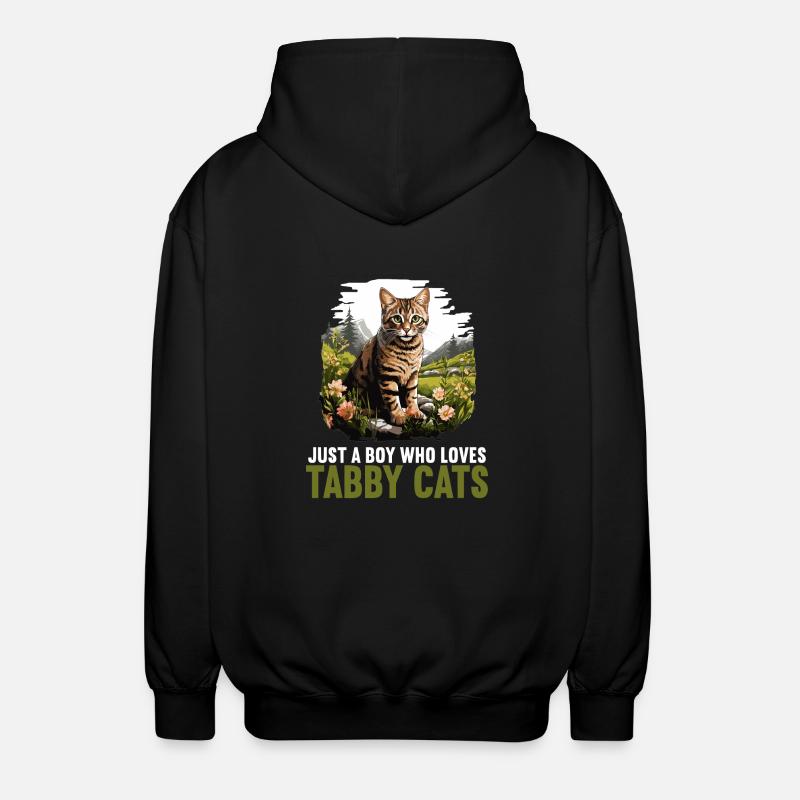 Tabby Kitten Tabby Cat - Unisex Hooded Jacket - black