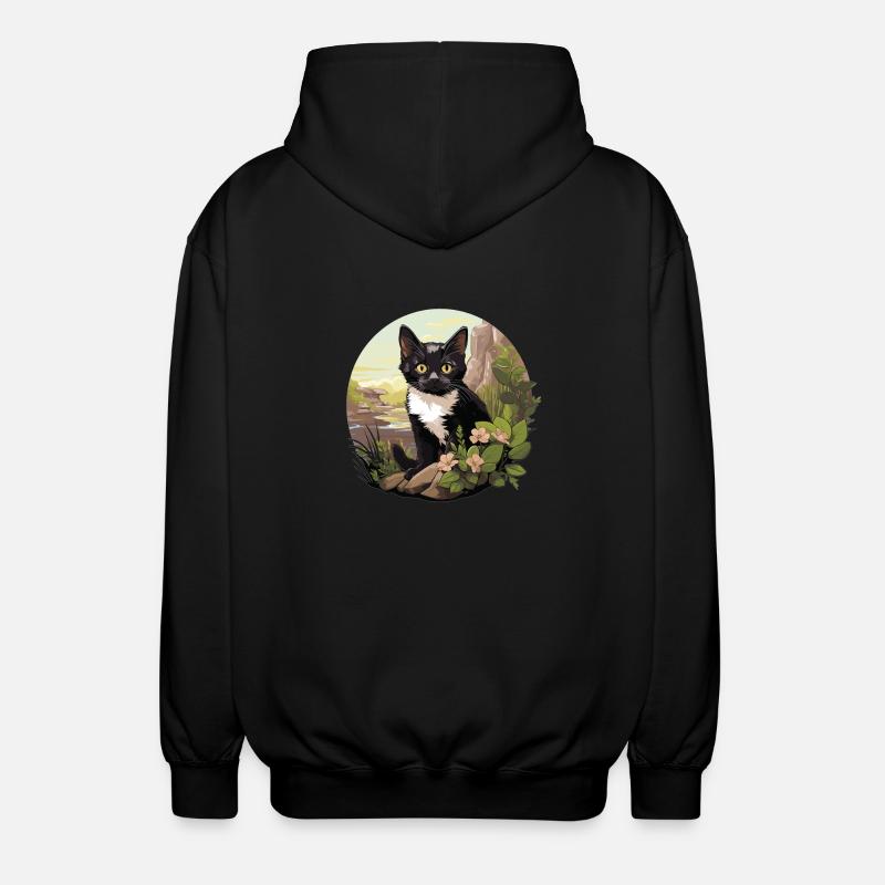 Tuxedo Kätzchen Tuxedo Katze - Unisex Kapuzenjacke - Schwarz