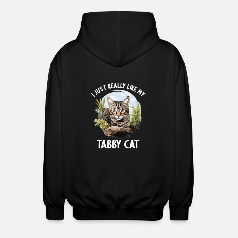 Tabby Kitten Tabby Cat - Unisex Hooded Jacket - black