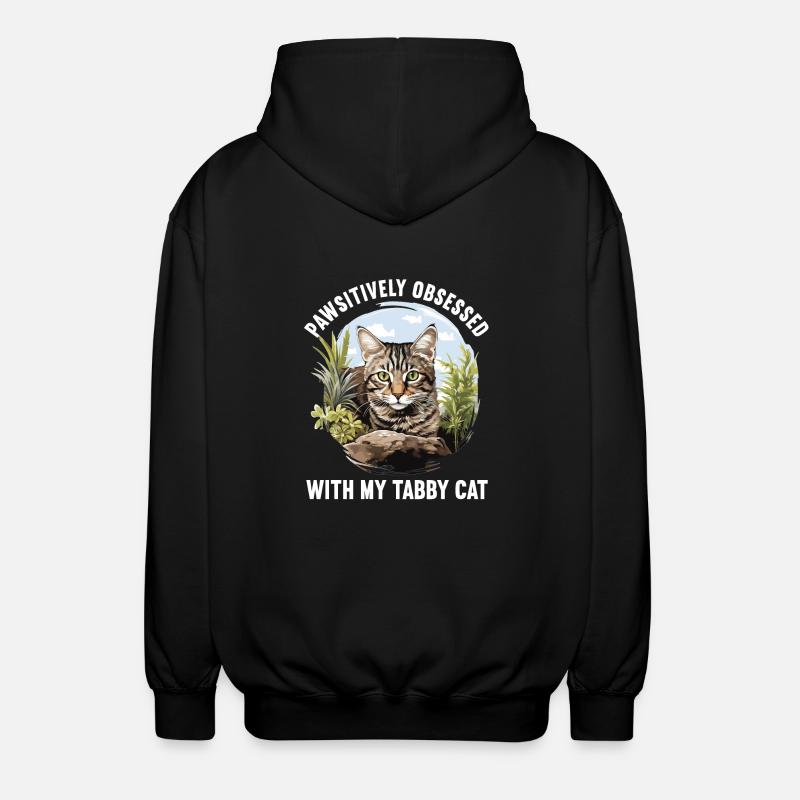 Tabby Kitten Tabby Cat - Unisex Hooded Jacket - black