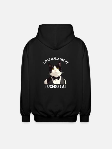 Tuxedo Kitten Tuxedo Cat - Unisex Hooded Jacket - black