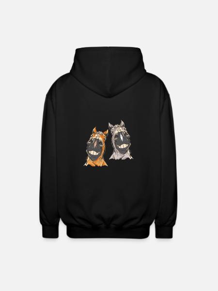 Pferdekopf Pferd Pferde - Unisex Kapuzenjacke - Schwarz