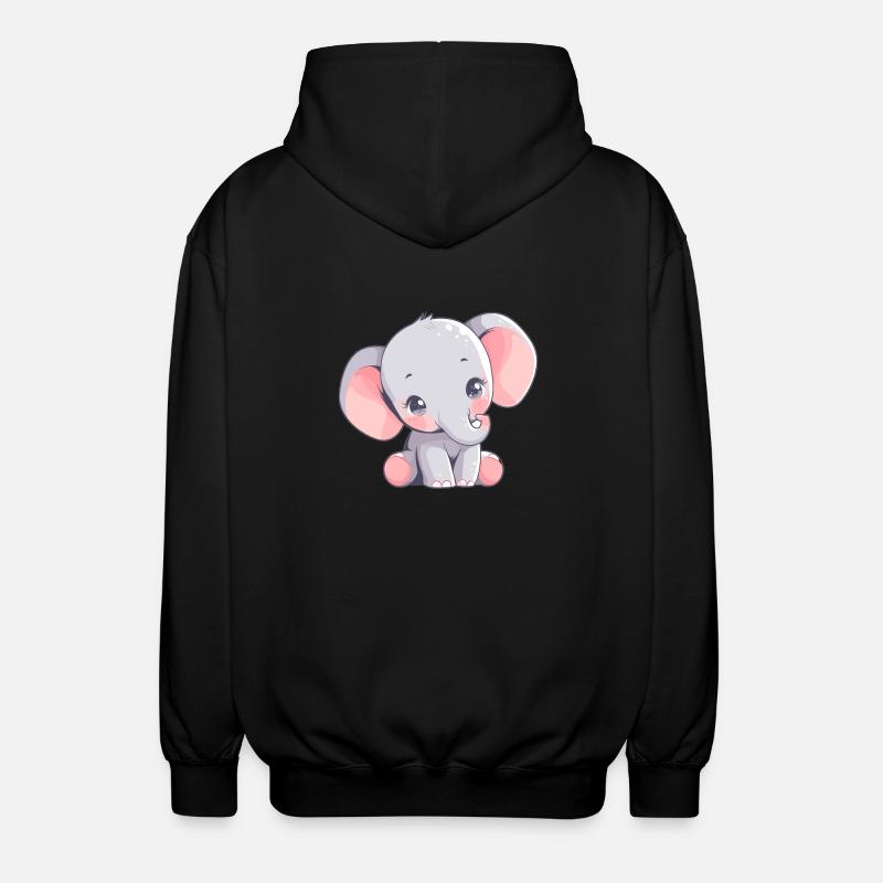 Elephant Elephant - Unisex Hooded Jacket - black