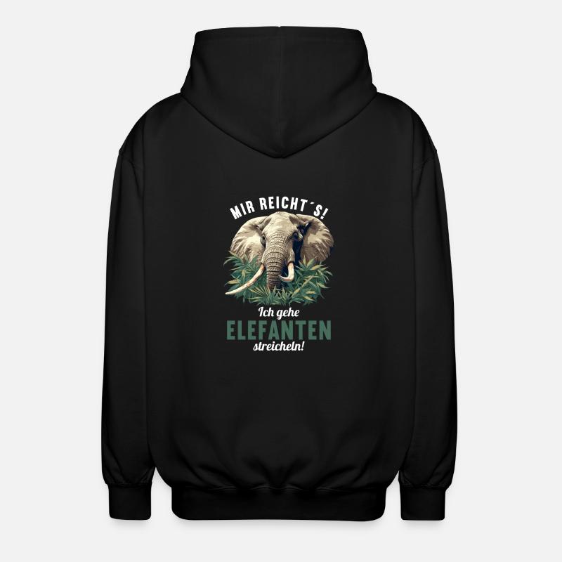 Elefant elefant - Unisex hættejakke. - sort
