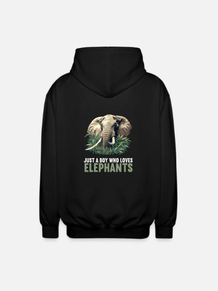 Elefanten Elefant - Unisex Kapuzenjacke - Schwarz